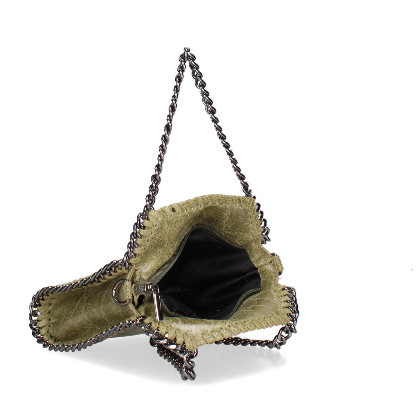 Borsa a mano da donna Made in Italy - Modello Zefira Chic - Pelle scamosciata stampata - 23.0 x 20.0 x 7.0 cm