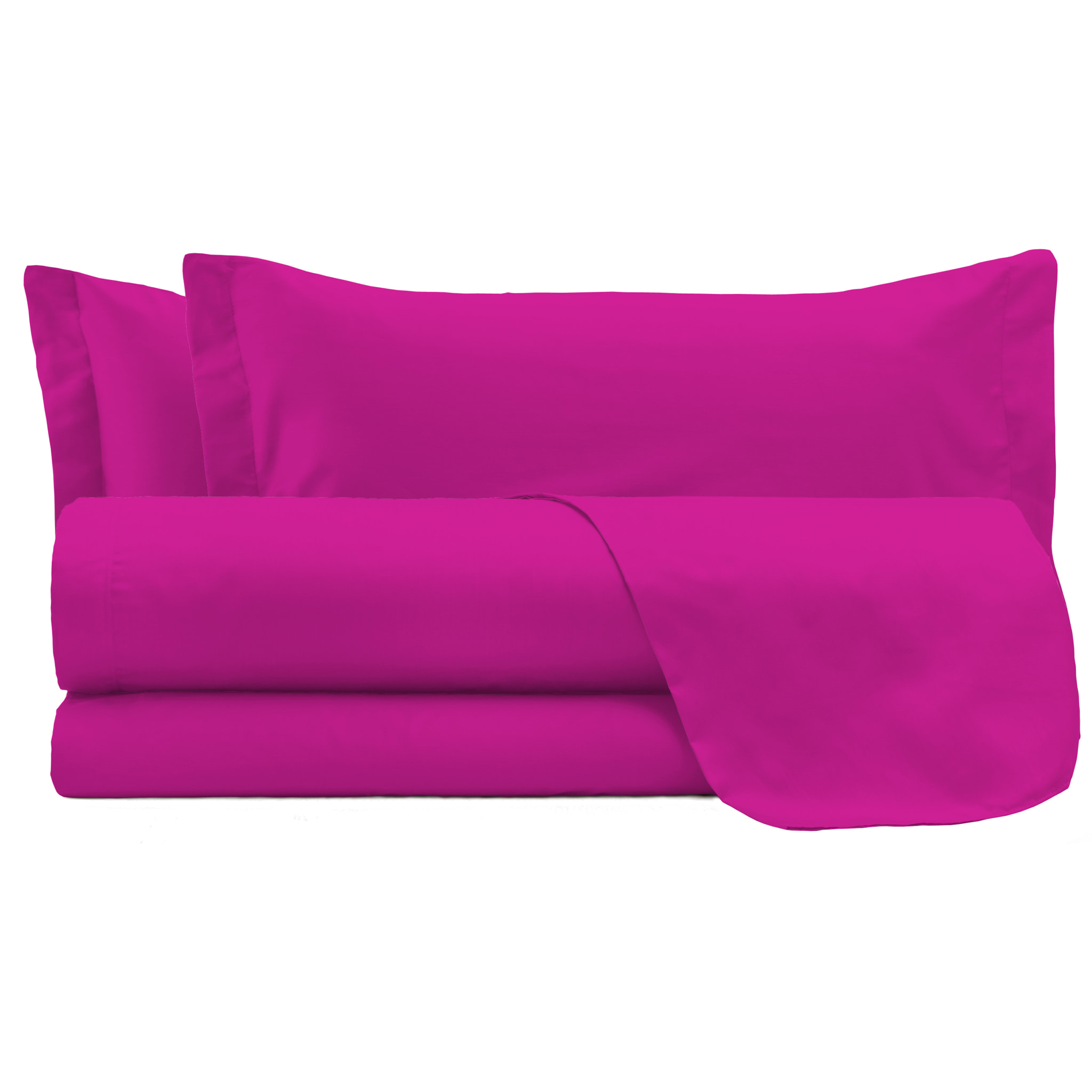 COMPLETO LETTO MAX COLOR MADE IN ITALY COTONE- FUCSIA MATRIMONIALE