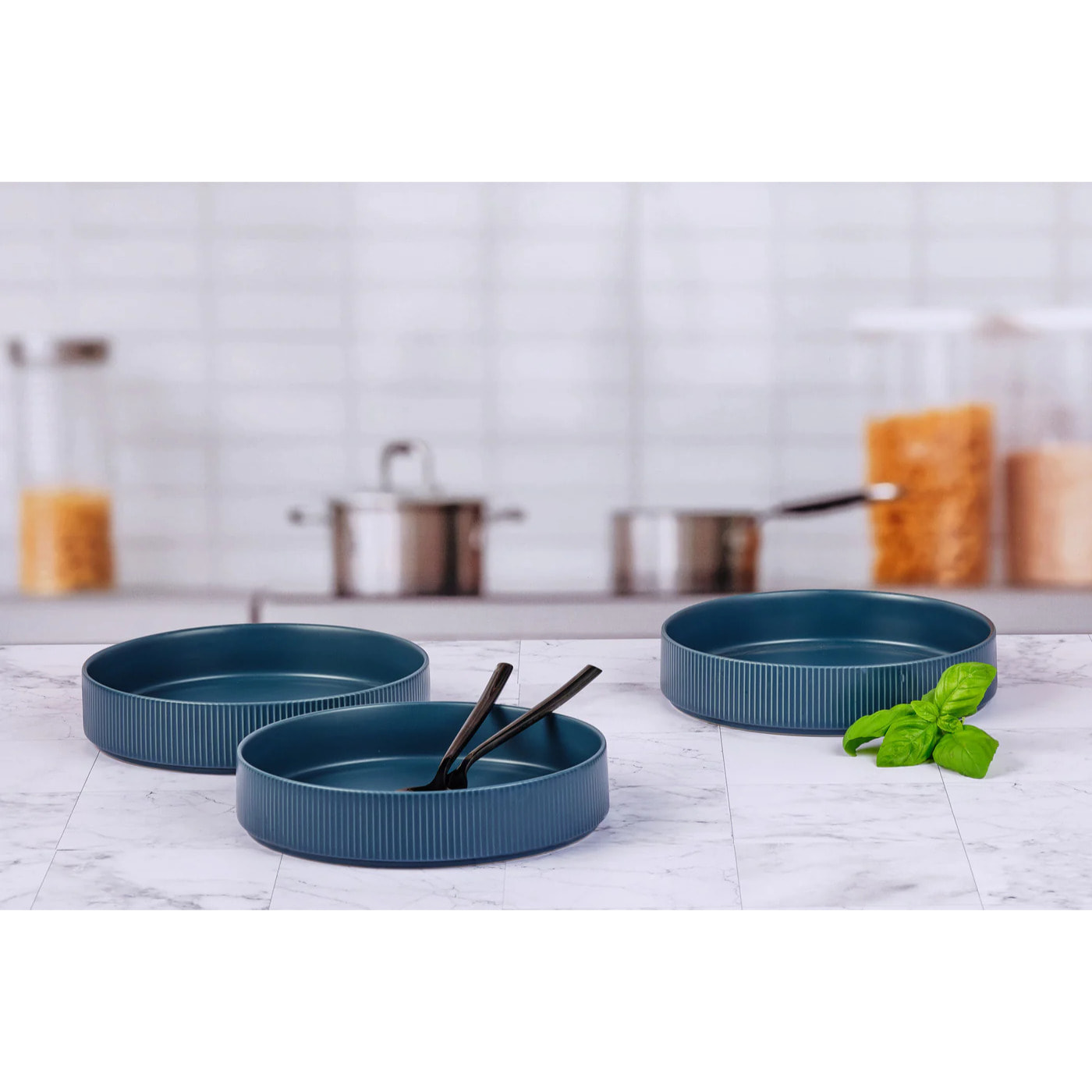 Assiette creuse SCANDI Ø21,5cm - 4 pièces - Marine