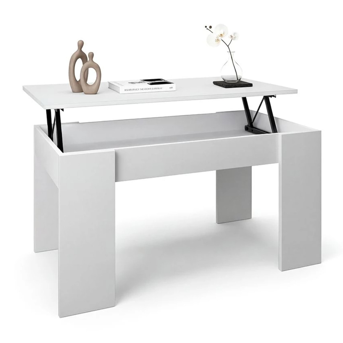 Mesa de centro elevable en blanco artik Norak Blanco Artik (Blanco Mate)