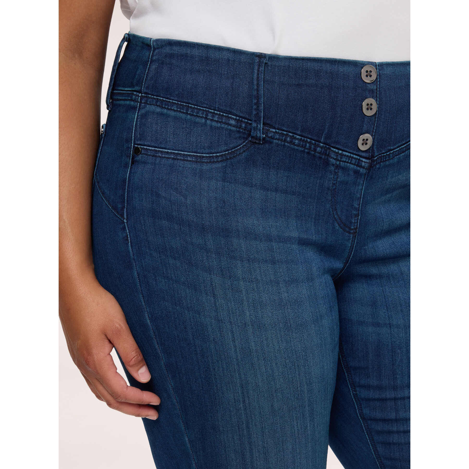 Fiorella Rubino - Jeggings azules con botones decorativos - Azul