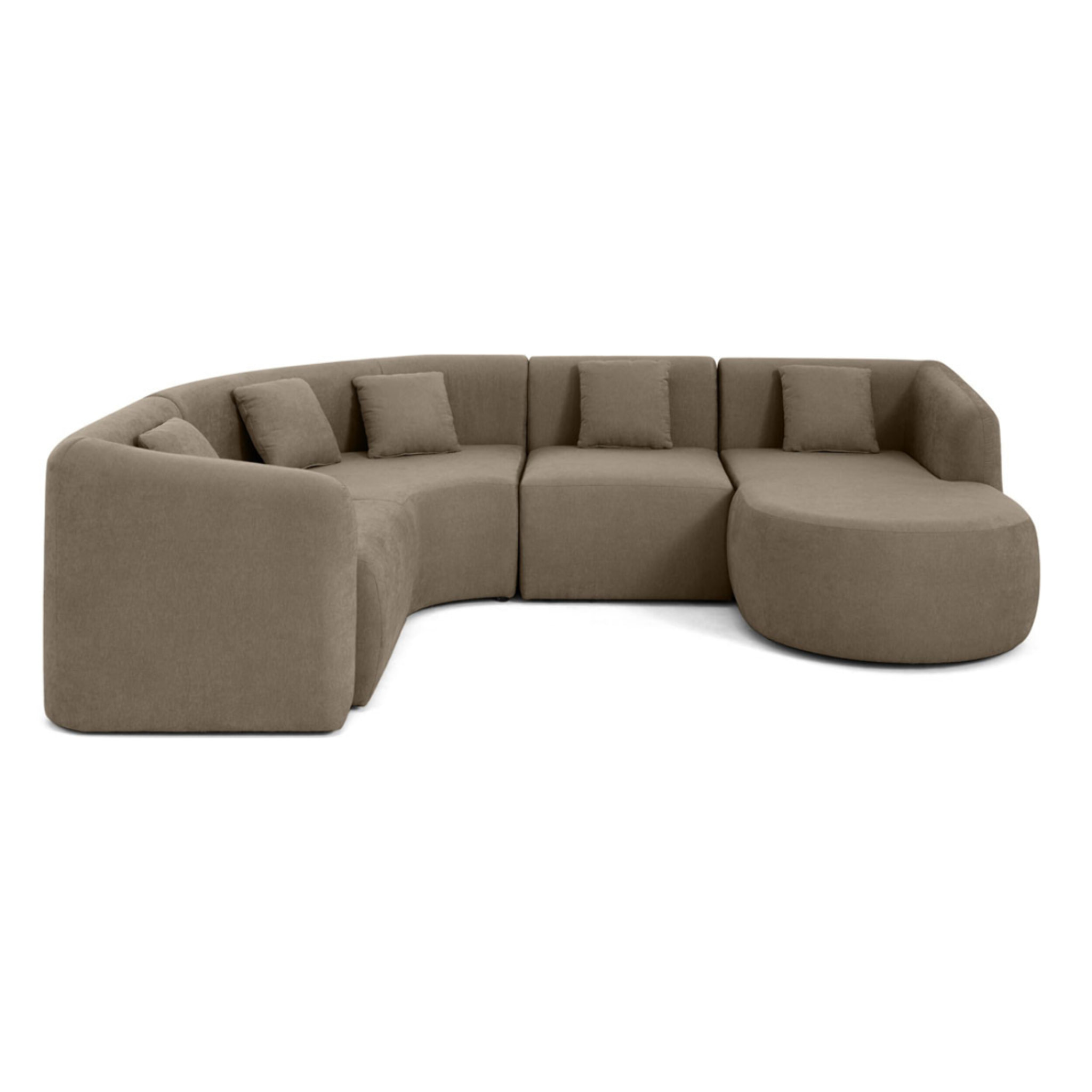 Ikare - canapé modulable d'angle droit - 5 places - avec méridienne - en tissu - Taupe