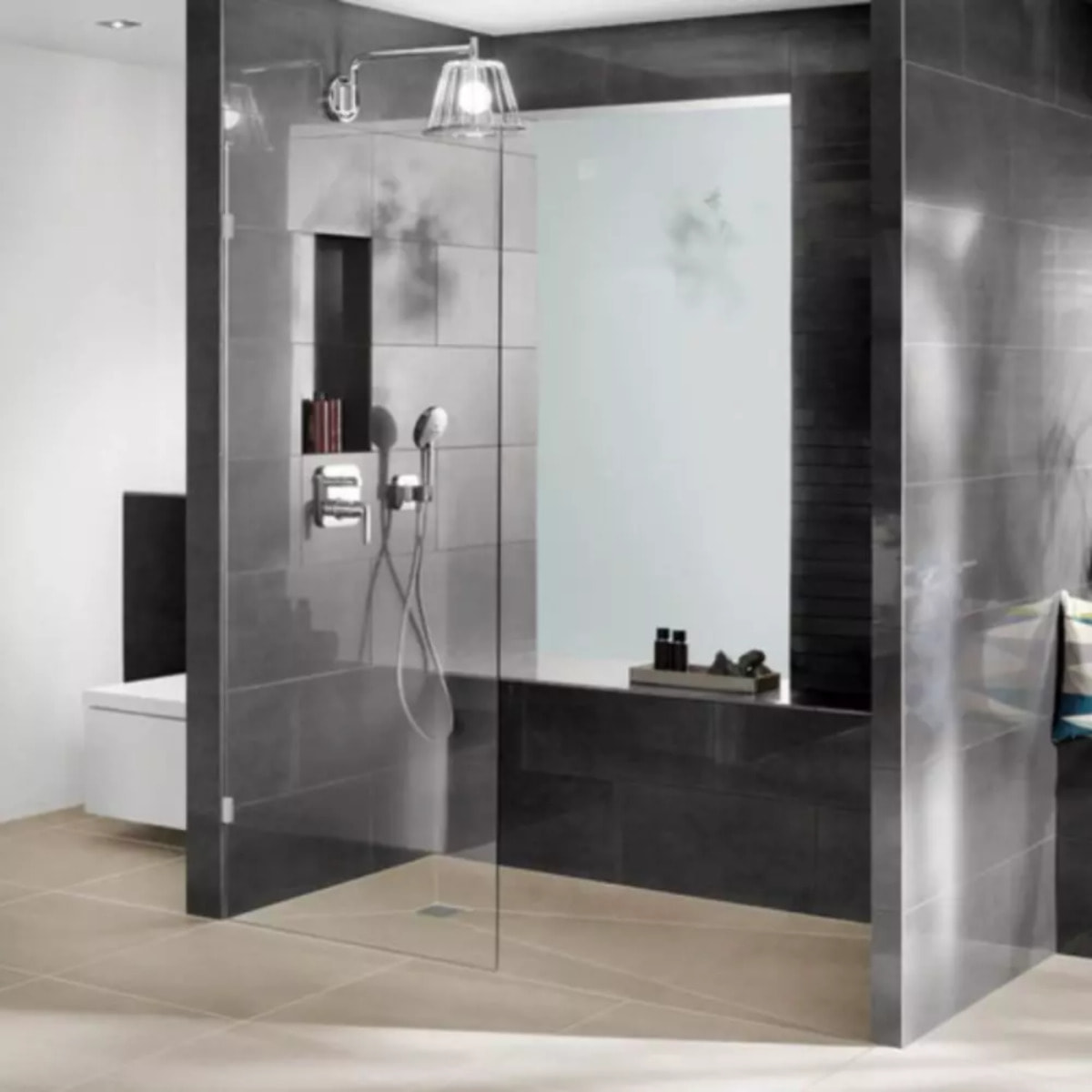 Receveur de douche à carreler 200 x 100 WEDI Fundo Primo rectangle écoulement excentré + bonde horizontale