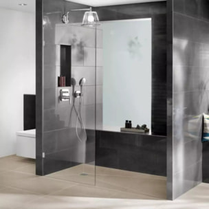 Receveur de douche à carreler 200 x 100 WEDI Fundo Primo rectangle écoulement excentré + bonde horizontale