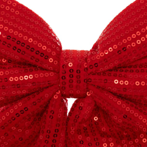 Nœud déco sequins 20x24cm rouge