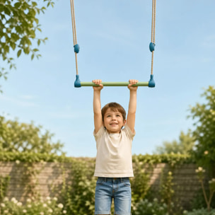 Trapèze métal bleu/vert pâle pour portiques de 1,90 à 2,50 m