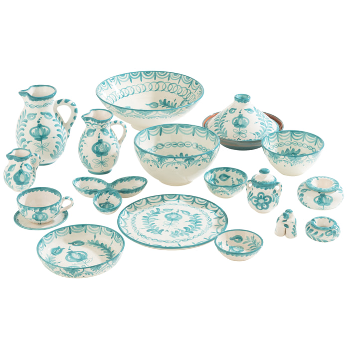 J-Line cendrier Granada - céramique - blanc/aqua - large