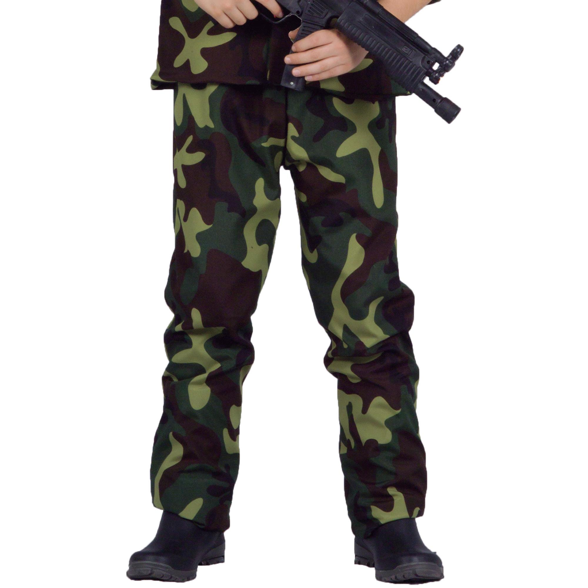 Costume Carnevale Militare Mimetica Verde Marrone Bambino