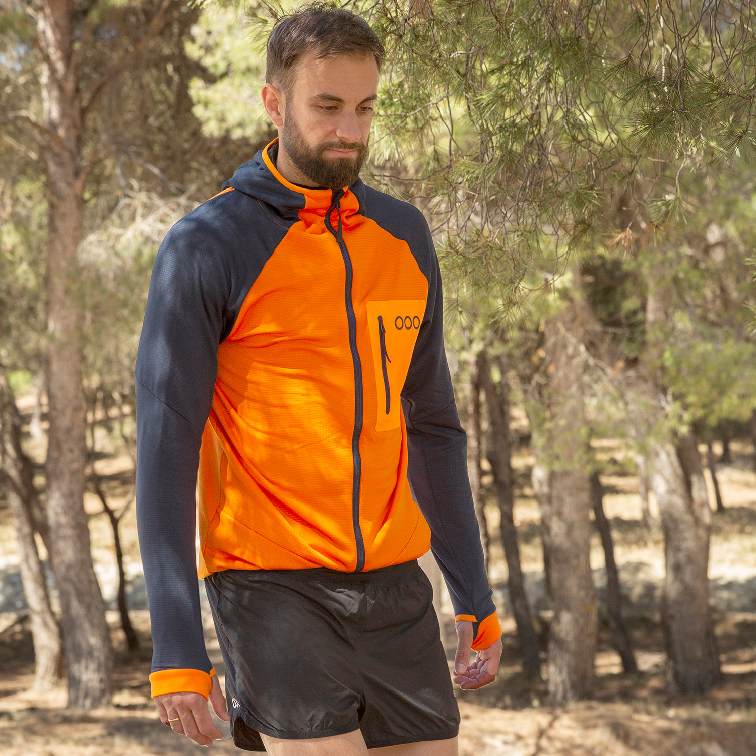 Chaqueta ECOActive Light Insulated Jacket with cap marca ECOON - Naranja / Azul