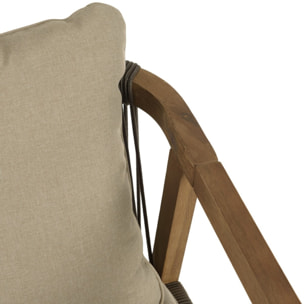 CELESTIN - Lot de 2 fauteuils bois acacia/cordage synth. vert sapin