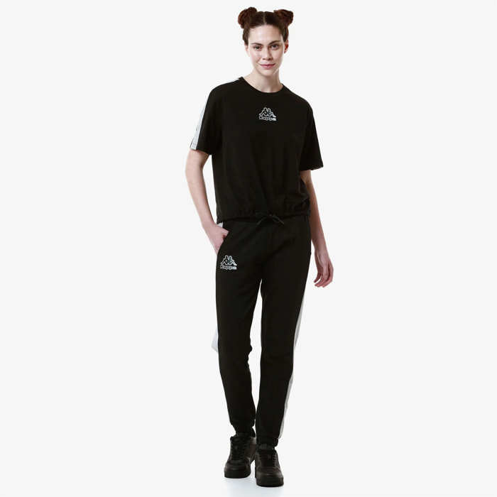 Kappa - Pantalones Mujer Negro - LOGO FESIA