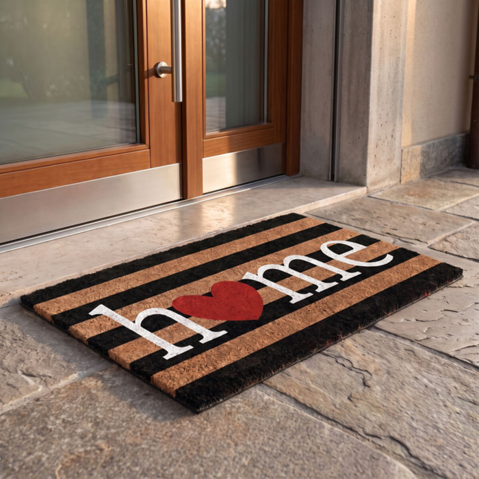 Zerbino Home con cuore rosso in cocco - Multicolore