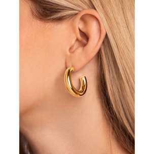 Orecchino Mombasa in Acciaio Placcato Oro