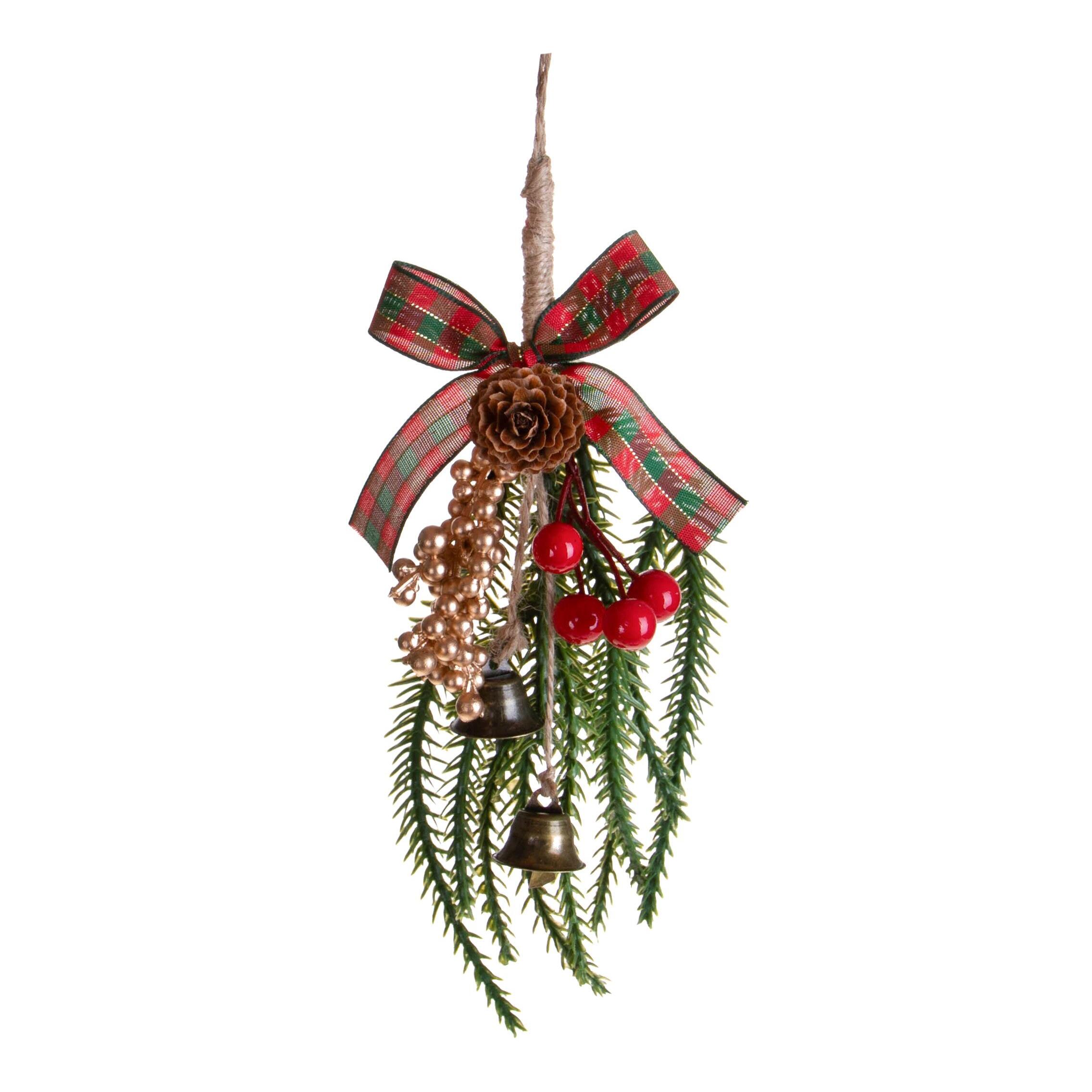 Decoro pino con ilex e pino - Pezzi 12 - VERDE - Bianchi Dino SpA