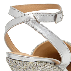 Alpargatas de cuña de mujer Julia trenzada y punta afilada