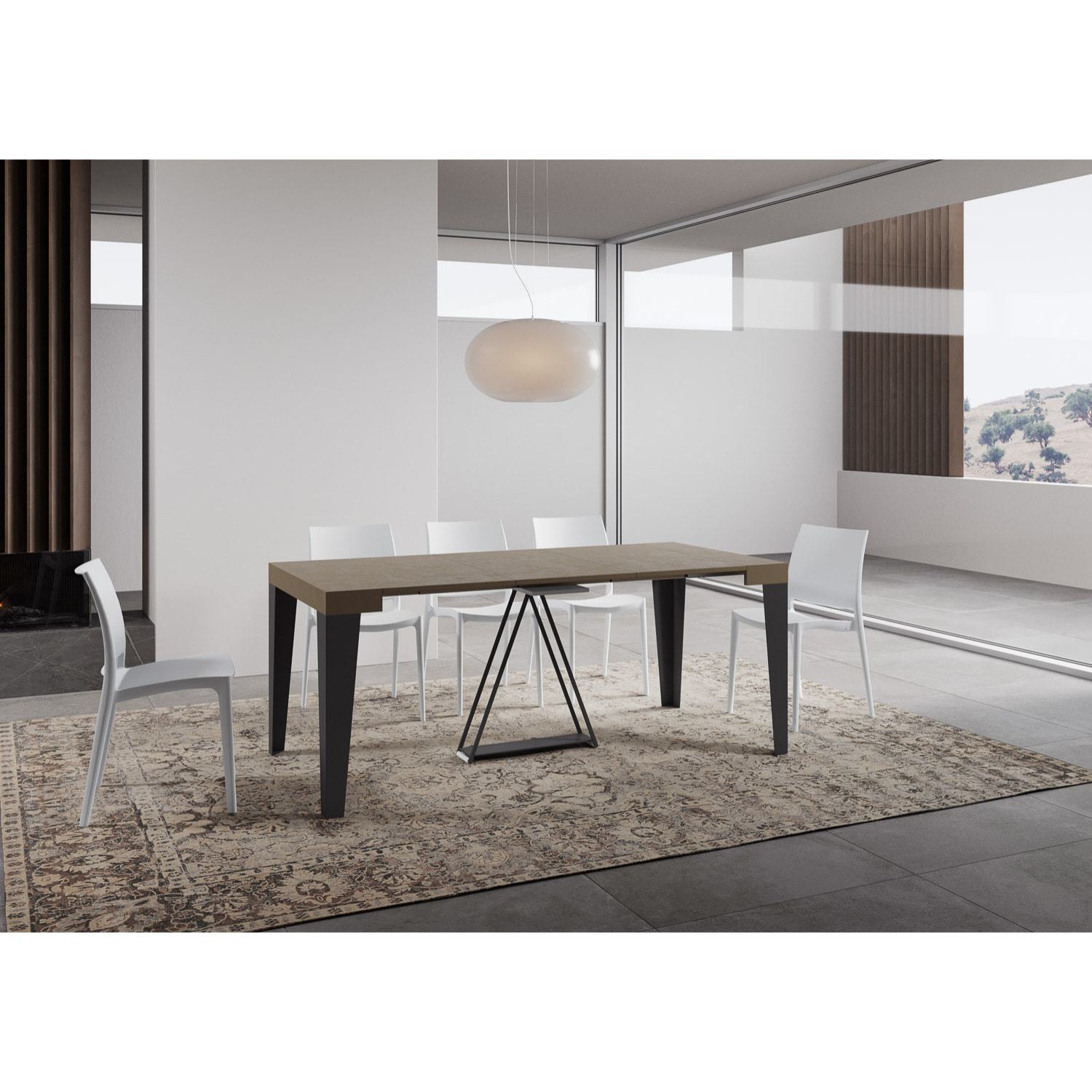 Consolle allungabile 90x40/196 cm Algo Small tortora telaio antracite
