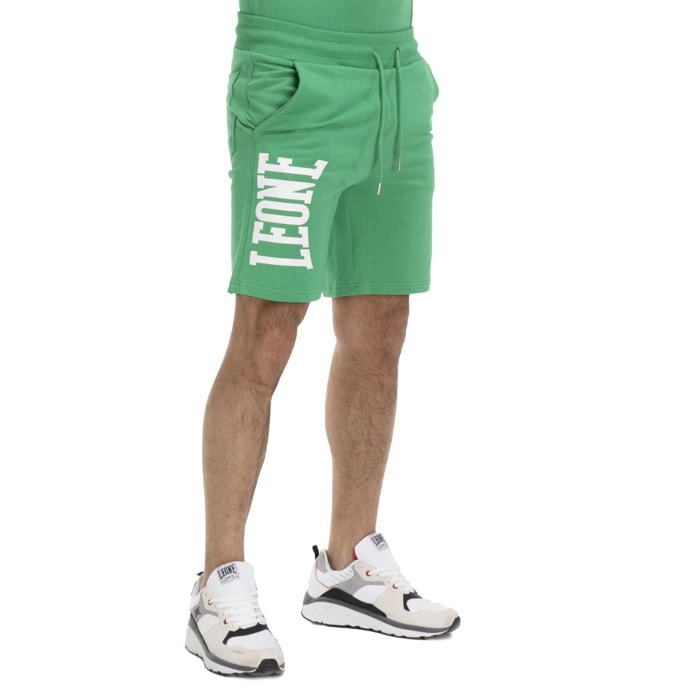 Pantalón corto de hombre con gran logo Leone Basic