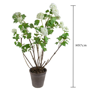 Viburno Con Vaso. Altezza 97 Cm - Pezzi 1 - 44X97X44cm - Colore: Altro - Bianchi Dino - Piante Artificiali