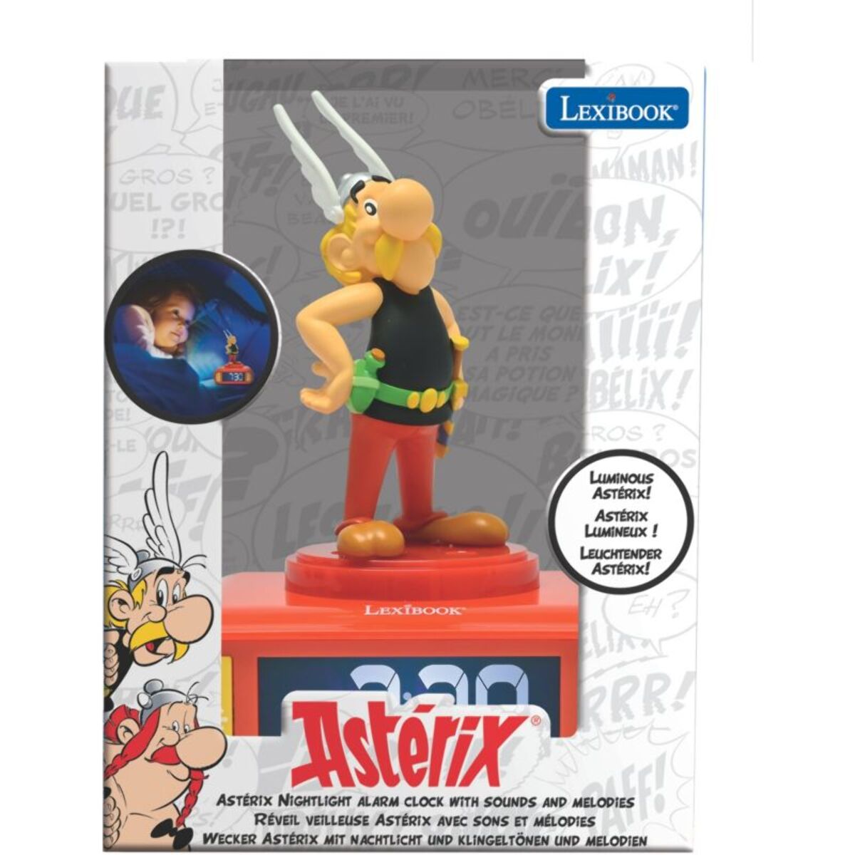 Réveil LEXIBOOK Veilleuse Asterix 3D effets sonores