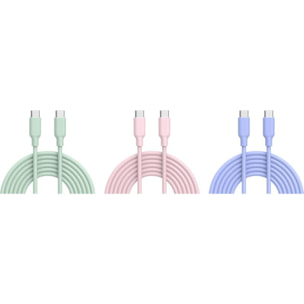 Câble de charge ESSENTIELB vers USB-C silicone 2M Violet