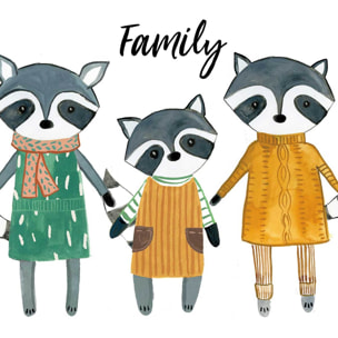 Affiche enfant famille voisine  Affiche sous cadre noir