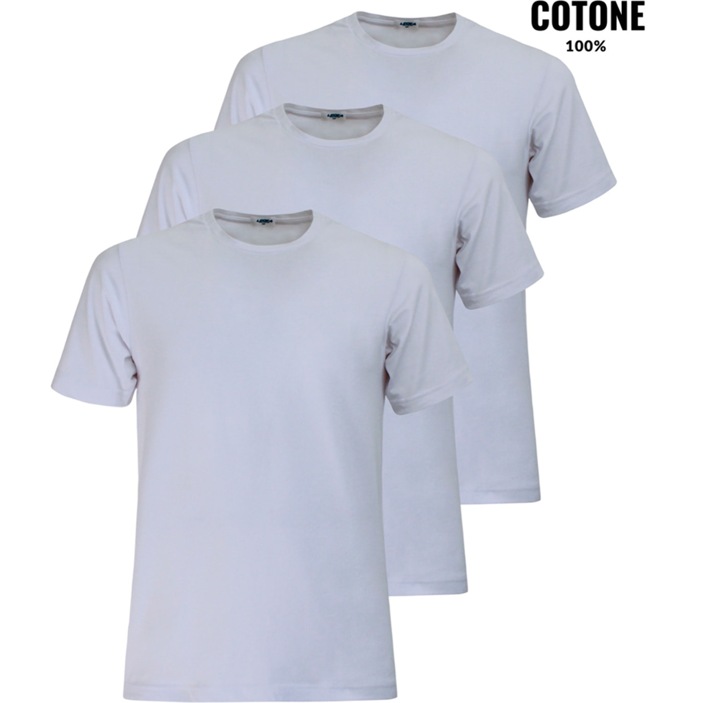 3 T-Shirt Uomo LEGEA Art. 830 Girocollo Bianco
