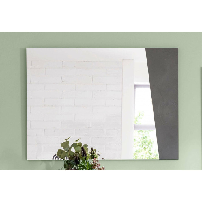 Specchio Deanna, Specchio da bagno, 100% Made in Italy, cm 80x2h60, Ardesia