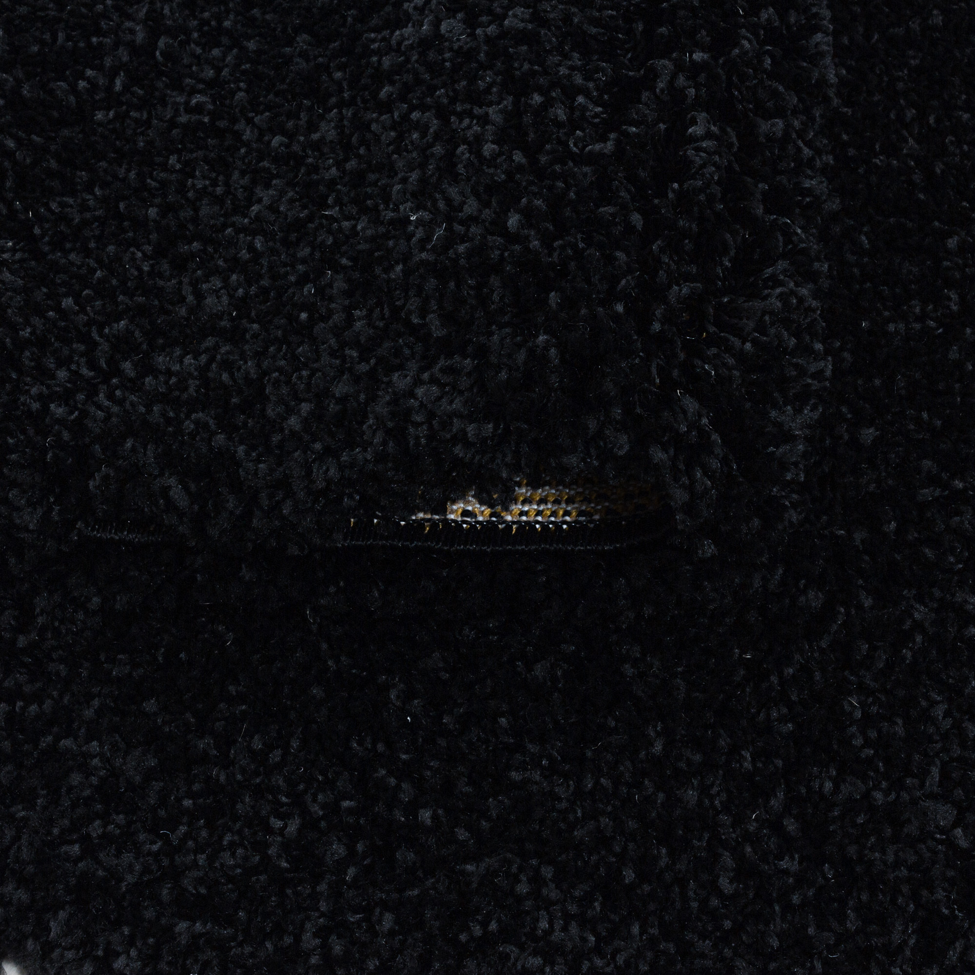 SYDNEY - Tapis shaggy uni rond à poils longs noir - SYD3000NOI