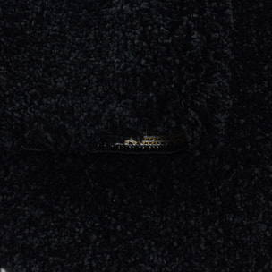 SYDNEY - Tapis shaggy uni rond à poils longs noir - SYD3000NOI