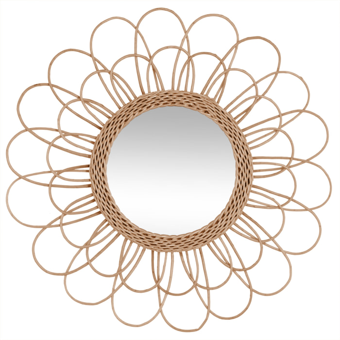 Miroir sikas rond rotin 56cm