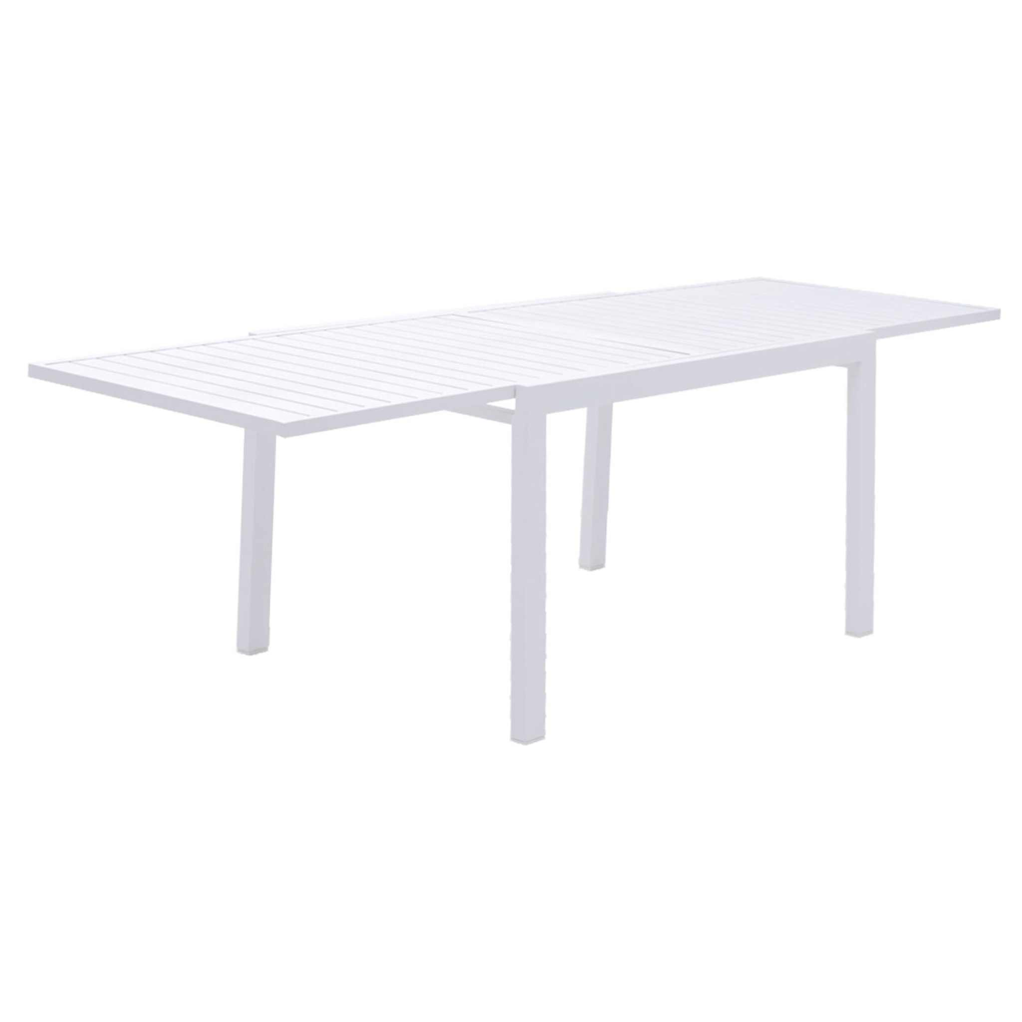 Salon de jardin VENEZIA extensible 132/264 en aluminium blanc - 10 places