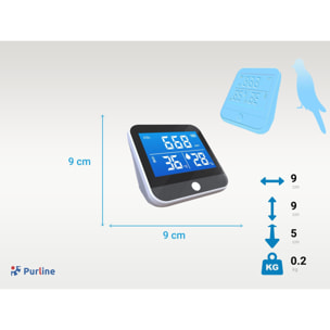 Stazione Meteo senza fili con controllo di CO2 temperatura e umidità con display LCD