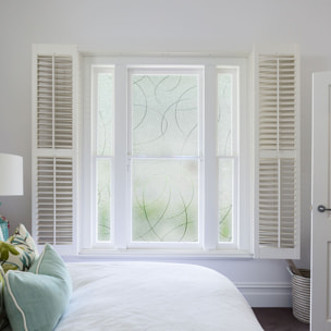 Rouleau occultant vitrostatique lignes design pour fenêtre au mètre - Film Anti Regard Electrostatique Occultant Vitre Anti UV