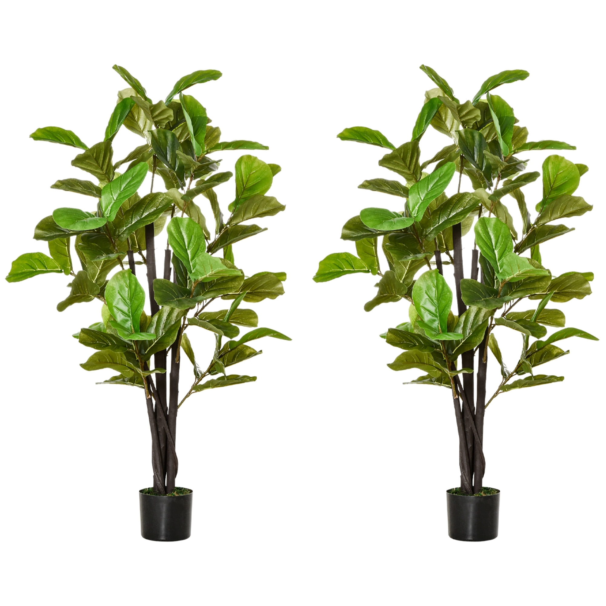 Ficus Artificiales 130 cm Plantas Artificiales con Maceta Plantas Artificiales Decorativas para Interior y Exterior Hogar Salón Oficina Verde
