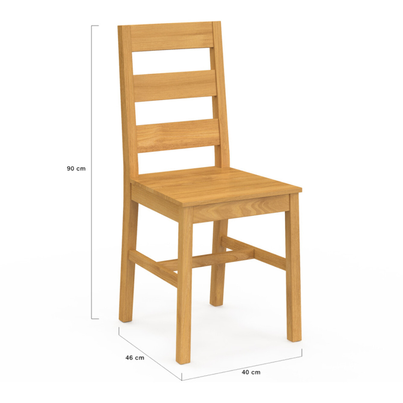 Chaises Alfie en bois de pin - lot de 4