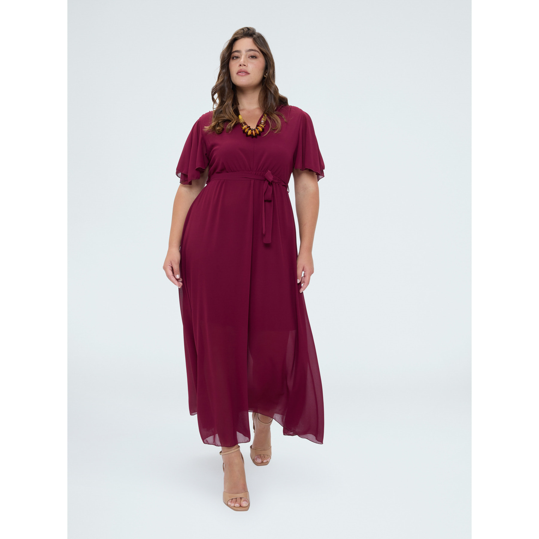 Fiorella Rubino - Vestito Dream in georgette con scollo a V - Fucsia