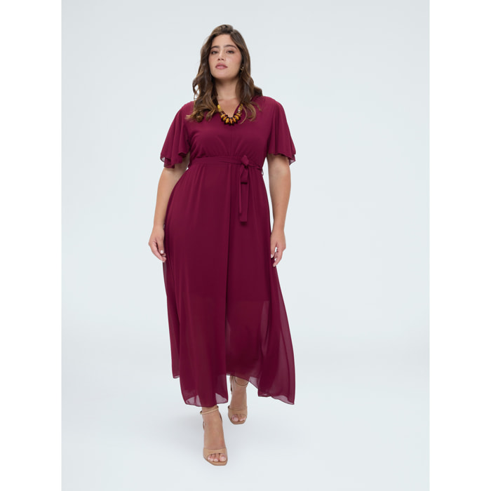 Fiorella Rubino - Vestito Dream in georgette con scollo a V - Fucsia