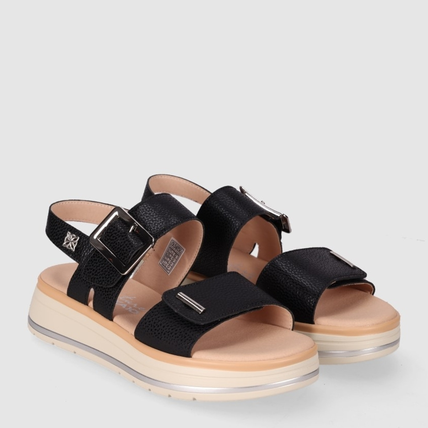 Sandalias de Piel - Negro - Tacón: 5 cm