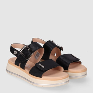 Sandalias de Piel - Negro - Tacón: 5 cm