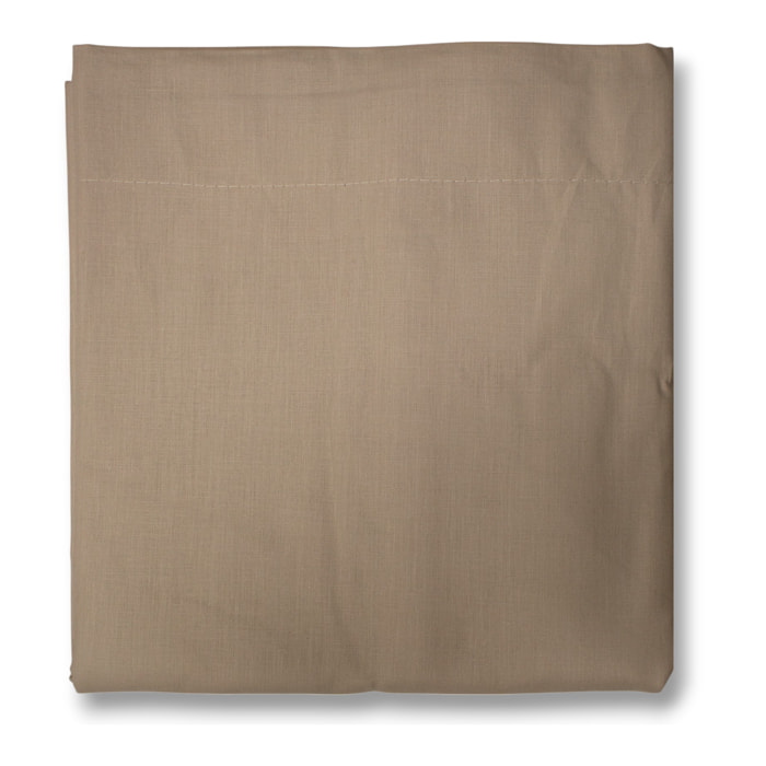 LENZUOLA SOPRA LETTO MATRIMONIALE IN COTONE 60 FILI TINTA UNITA COL.BEIGE