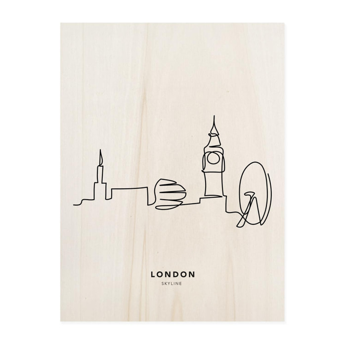 Tableau en bois London Skyline Hauteur: 40 Longueur: 30 Largeur: 1