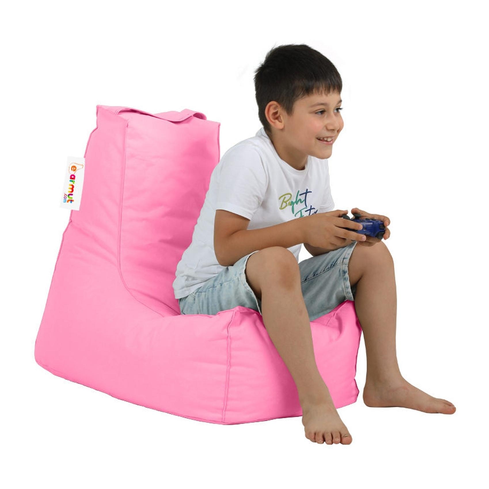 Sillón-puf para niños para exteriores- rosa