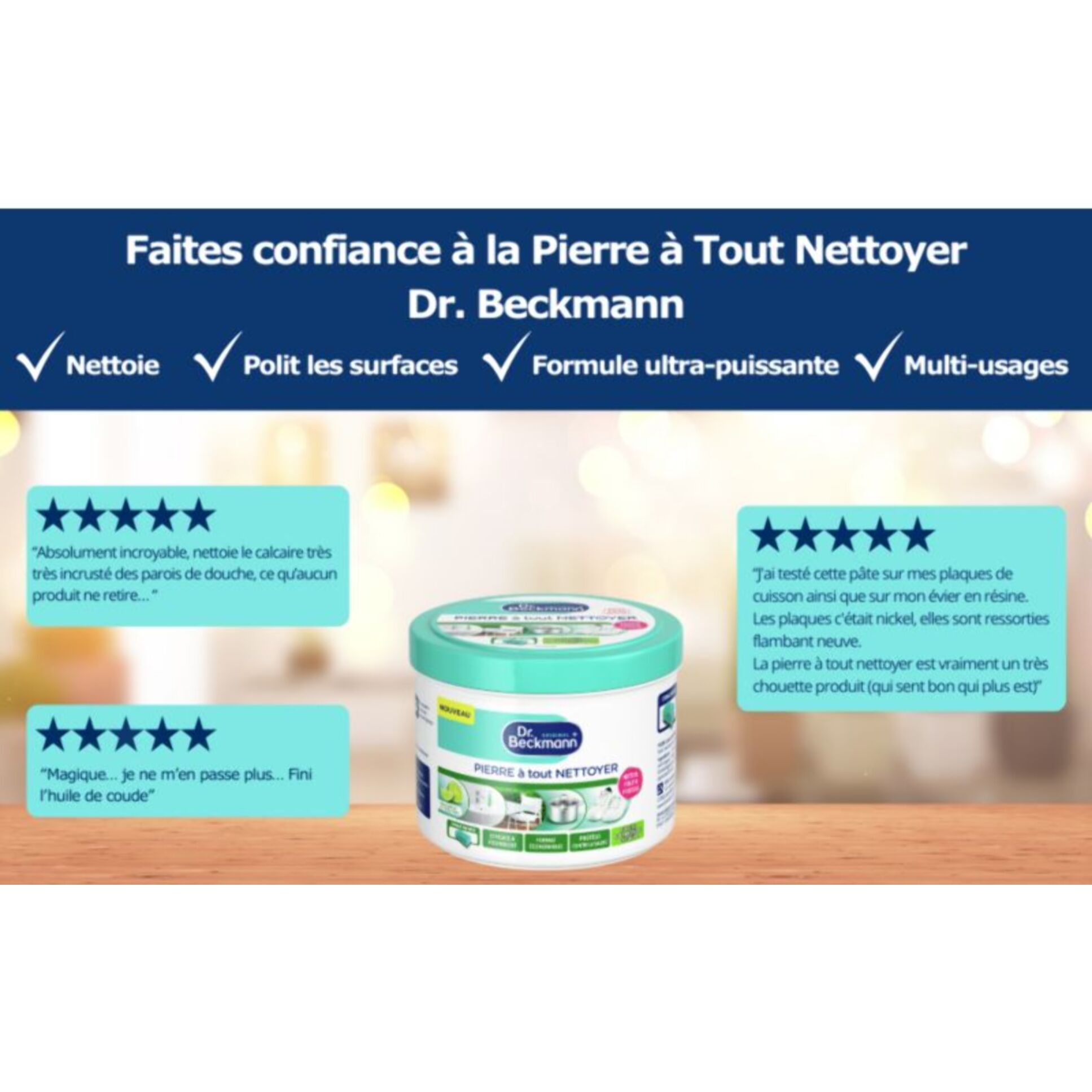 Nettoyant multi surfaces DR BECKMANN pierre à tout nettoyer 550g