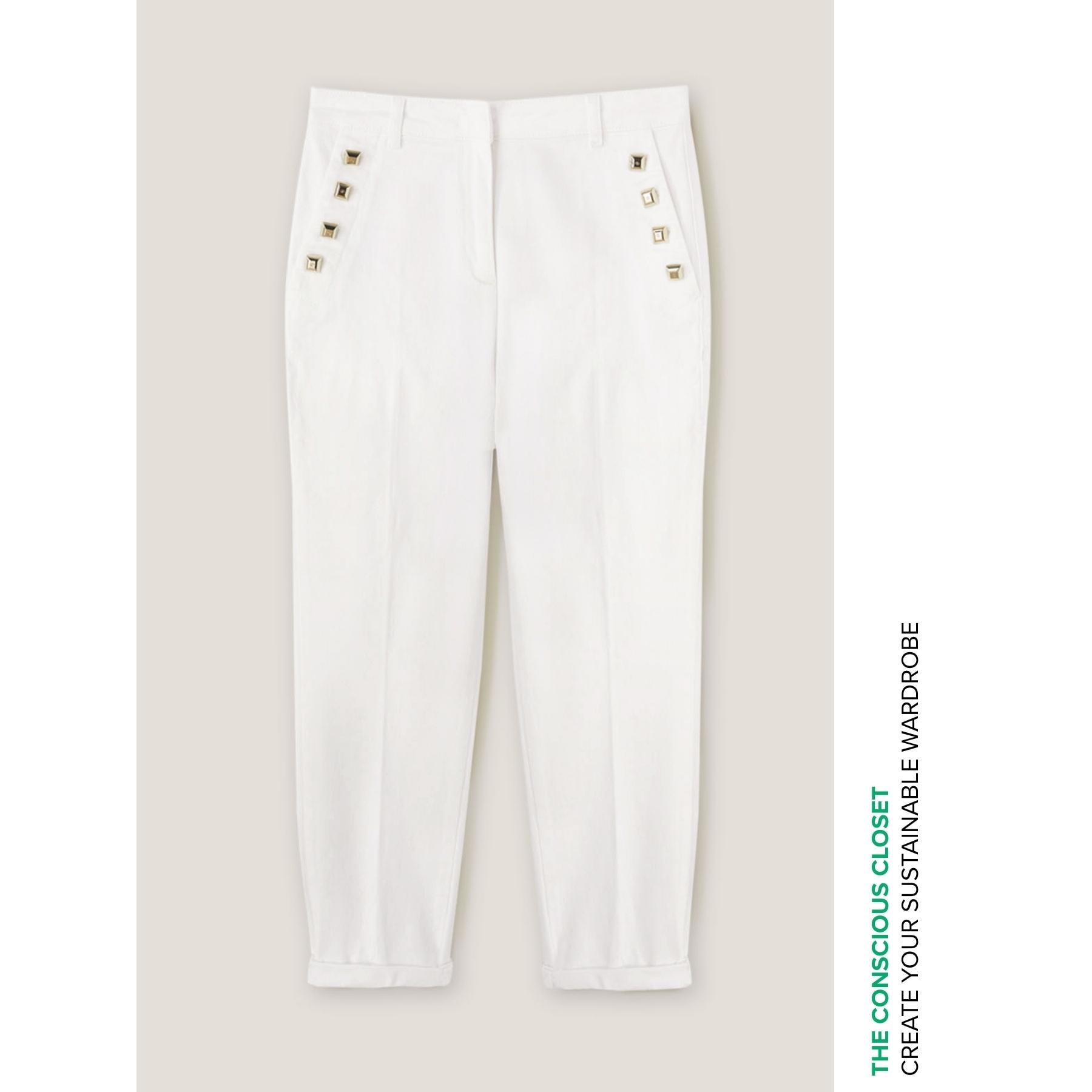 Motivi - Pantaloni chino motivo bottoni - Bianco