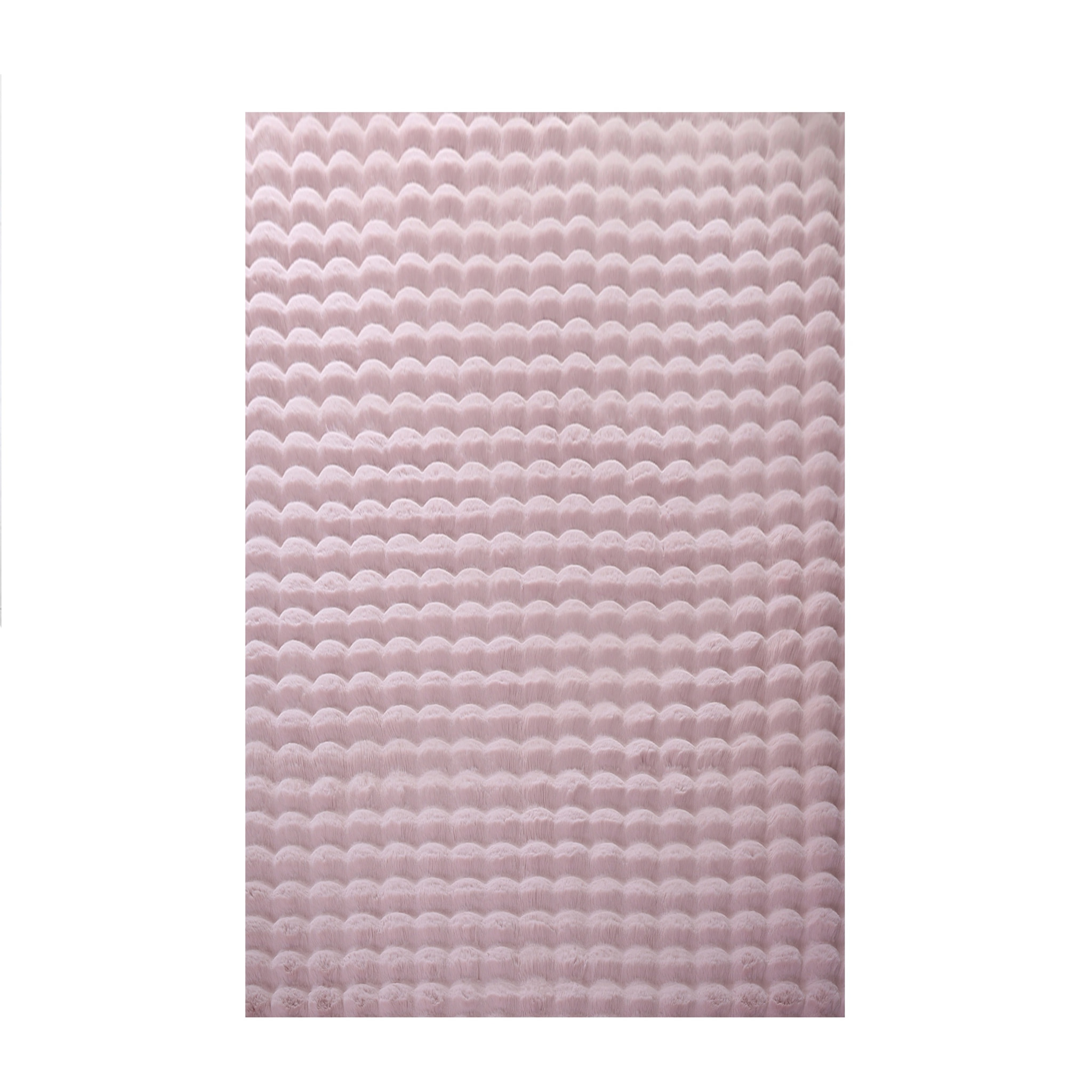 LAPONIE - Tapis uni doux en relief Rose