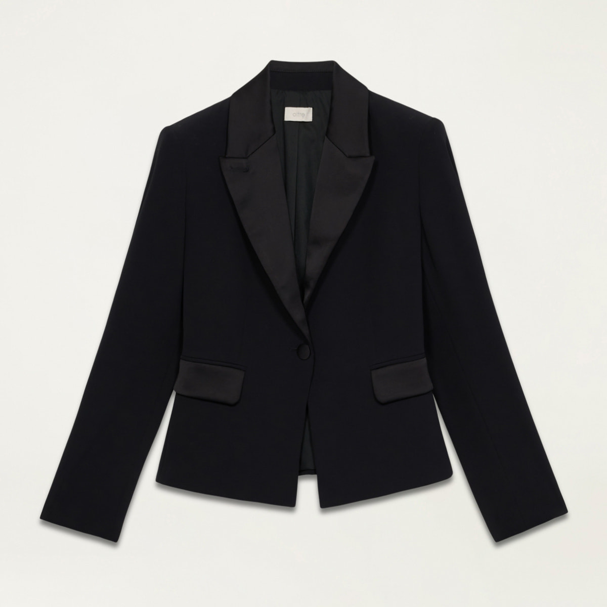 Oltre - Blazer con detalles de raso - Negro