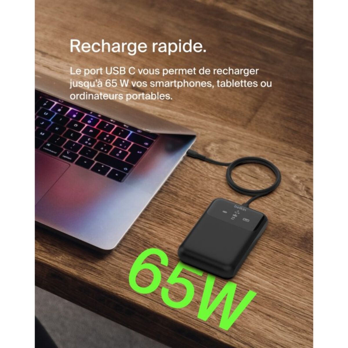 Batterie externe BELKIN 20 000 mAh 65W pour ordinateur portable