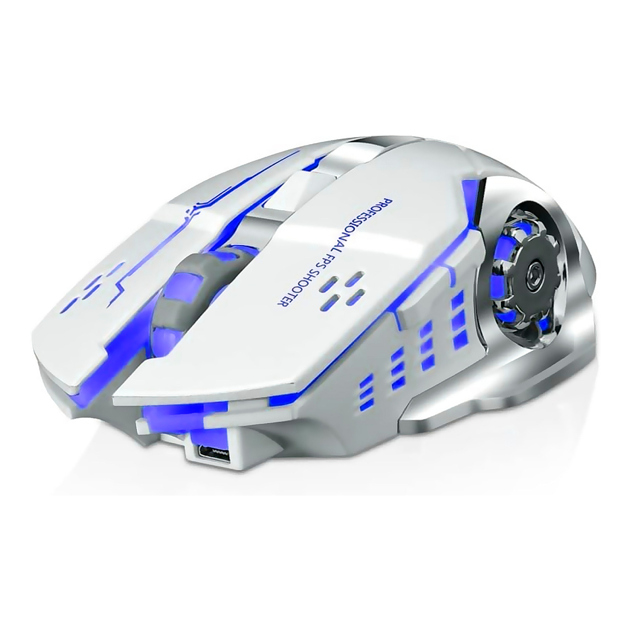 Ratón gaming inalámbrico Plug and Play. Con 3 niveles de DPI, iluminación RGB y 6 botones.