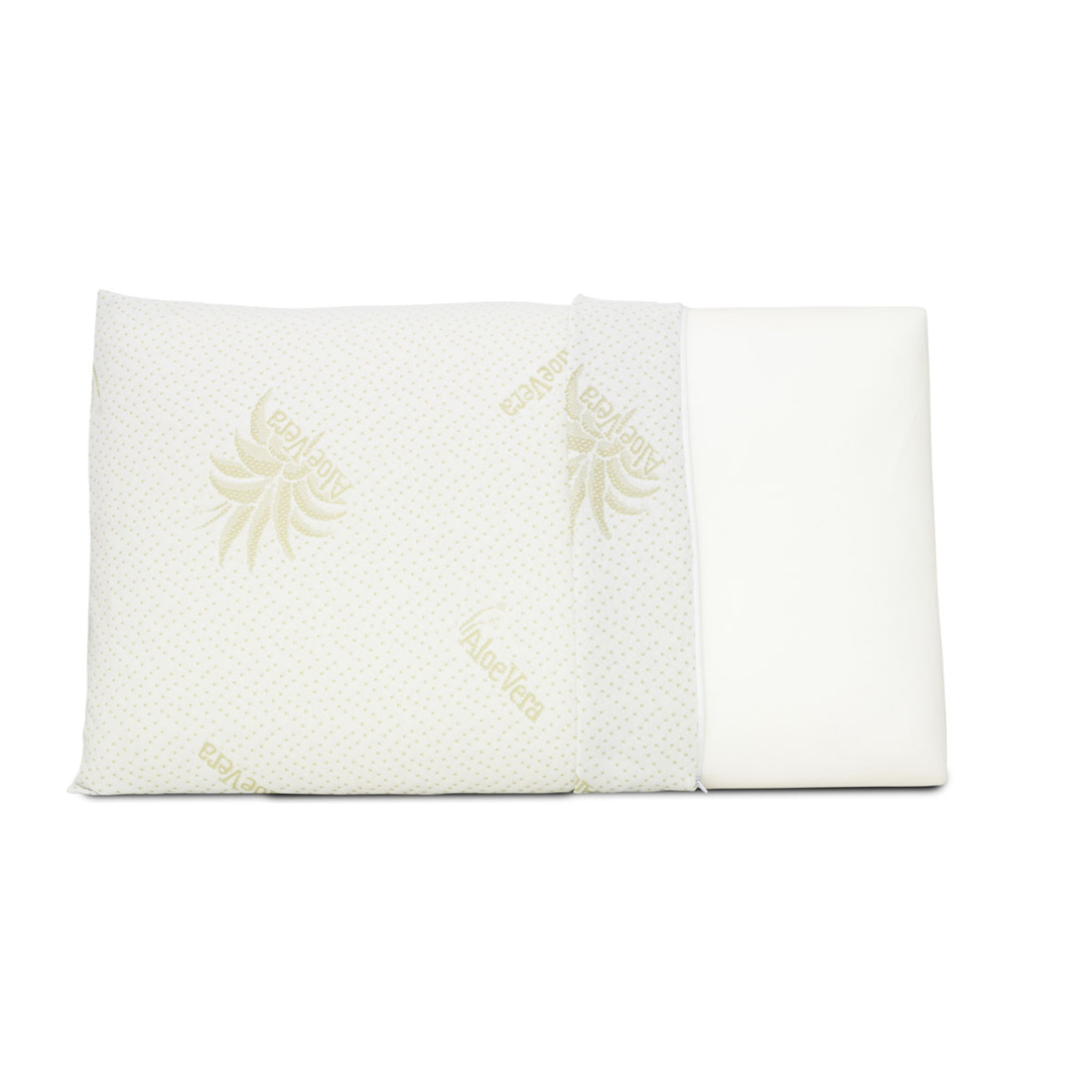 Guanciale Memory Foam Modello Saponetta con Federa all'Aloe Vera Cuscino Sfoderabile, Traspirante e Morbido