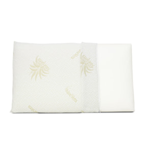 Guanciale Memory Foam Modello Saponetta con Federa all'Aloe Vera Cuscino Sfoderabile, Traspirante e Morbido